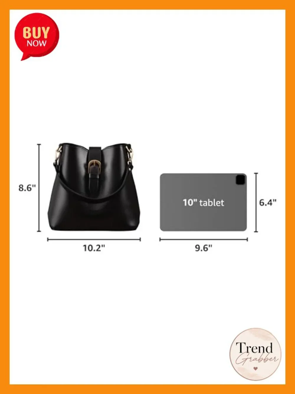 Vegan Leather Bucket Bag Handbag with Removable Pouch Crossbody Adjustable Strap